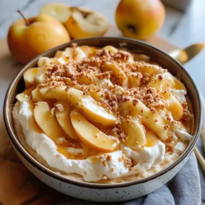 Delicious apple dip served with fresh apple slices for a tasty snack