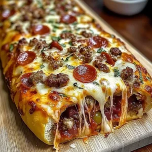 Cheesy Garbage Bread Delight served warm with melted cheese and toppings