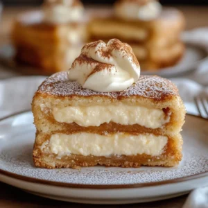 Delicious Churro Cheesecake topped with cinnamon sugar and caramel drizzle