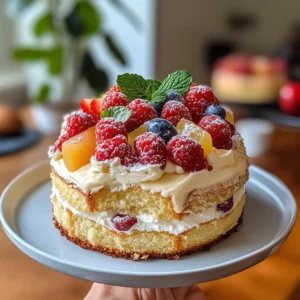 Delightful yogurt cake ready to serve, showcasing its fluffy texture and layers.
