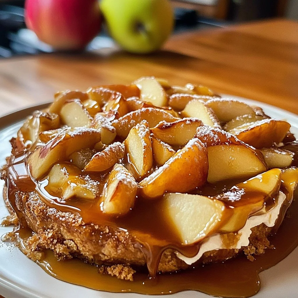 Bowl of easy caramel apple dip with sliced apples for dipping