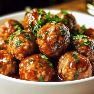 Easy turkey meatballs served with marinara sauce and herbs