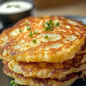 Crispy German potato pancakes served with applesauce and sour cream