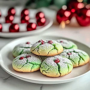 Delicious Grinch Cookies decorated for the holiday season