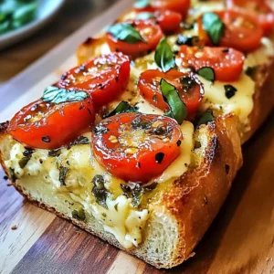 Freshly baked Savory Caprese Bread with tomatoes, mozzarella, and basil