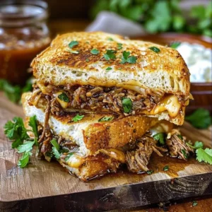 Delicious Birria Grilled Cheese sandwich with melted cheese and flavorful birria meat.