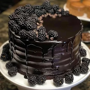 Delicious Black Velvet Cake slice with creamy frosting and chocolate decoration.