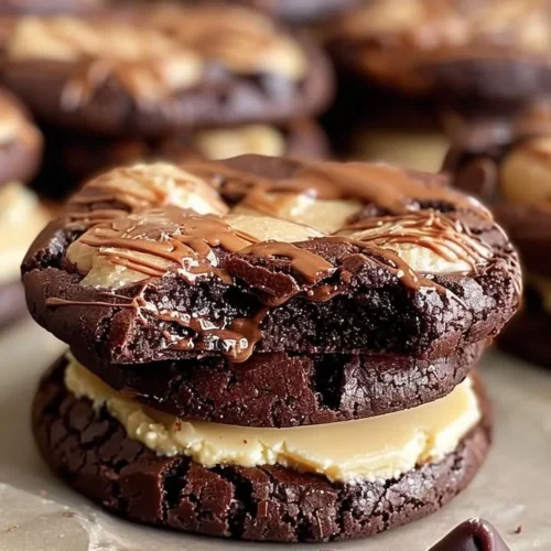 Delicious Buckeye Brownie Cookies with chocolate and peanut butter
