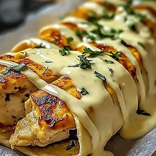 Delicious cheesy garlic chicken wraps ready to be served