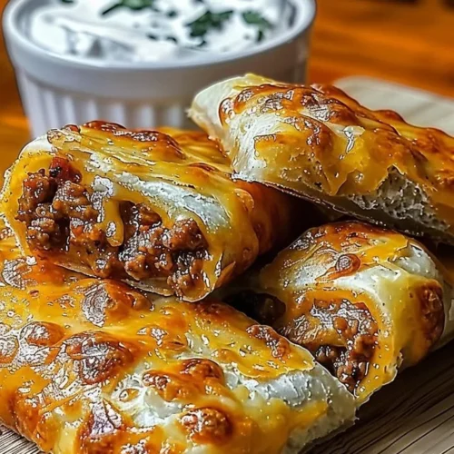 Plate of cheesy taco sticks ready to serve