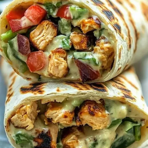 Chipotle Ranch Grilled Chicken Burrito with grilled chicken and ranch sauce