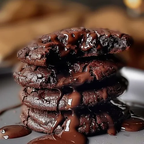 Delicious Chocolate Lava Brownie Cookies with melted chocolate center