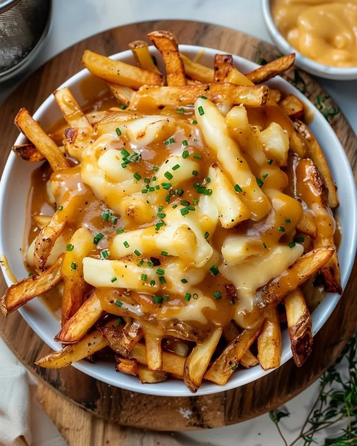 Classic Canadian poutine with fries, gravy, and cheese curds