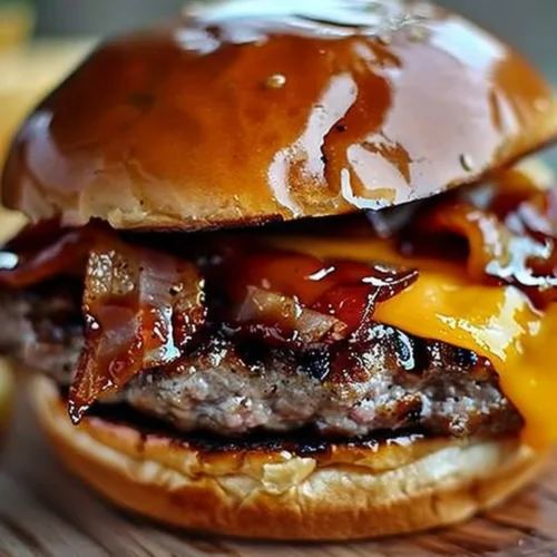 Delicious Crack Burgers served on a plate with fresh toppings.