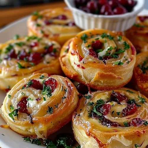 Cranberry Feta Pinwheels with Cream Cheese on a serving platter