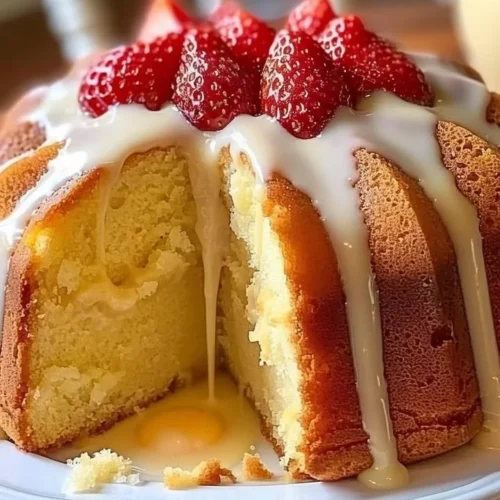 Delicious cream cheese pound cake slice on a plate