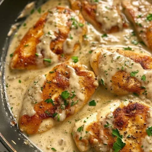 Creamy Ranch Chicken dish garnished with herbs and served on a plate