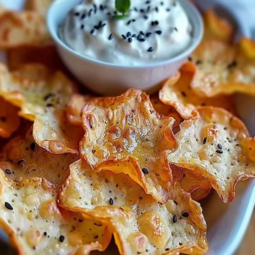 Crispy cottage cheese chips on a plate, a healthy snack option