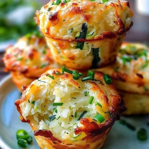 Crispy Parmesan Zucchini Muffins made with zucchini and potato