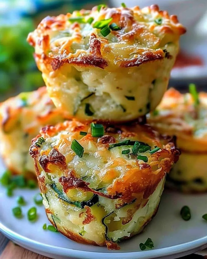 Crispy Parmesan zucchini muffins baked to perfection with golden crust