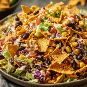 Crunchy cabbage and black bean salad served in a bowl