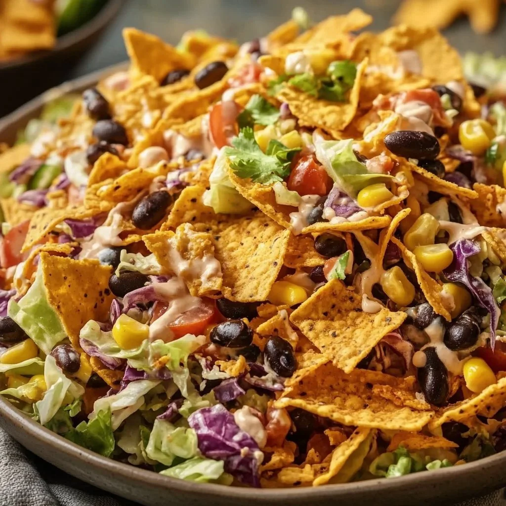 Crunchy cabbage and black bean salad served in a bowl