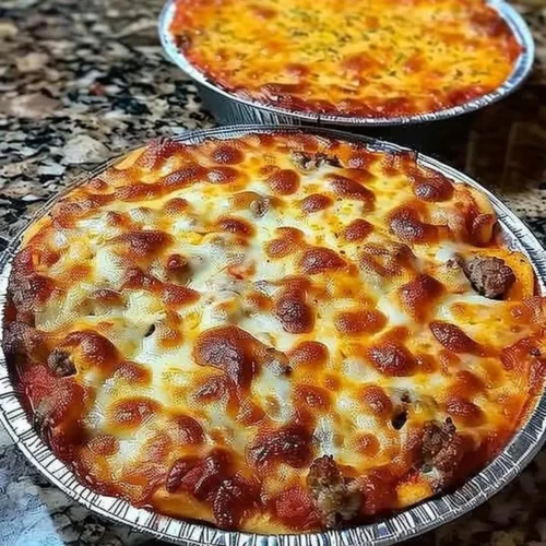 Delicious crustless pizza bowl with toppings and fresh ingredients