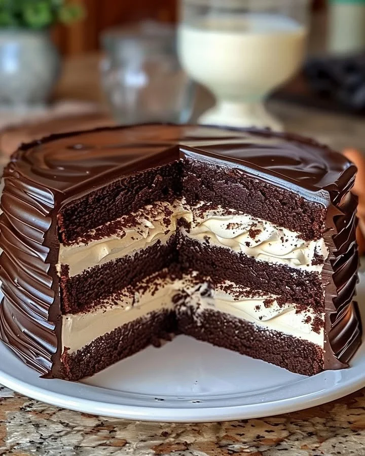 Delicious and indulgent Ding Dong Cake with chocolate frosting
