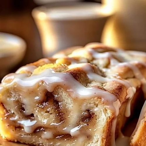 Delicious Dollywood Cinnamon Bread with Icing served warm and fresh.