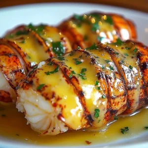 Delicious creamy garlic lobster tails served in a bowl