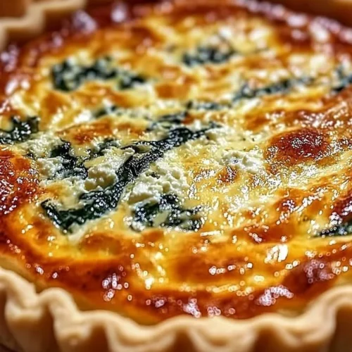 Elegant ricotta and spinach quiche made with fresh ingredients