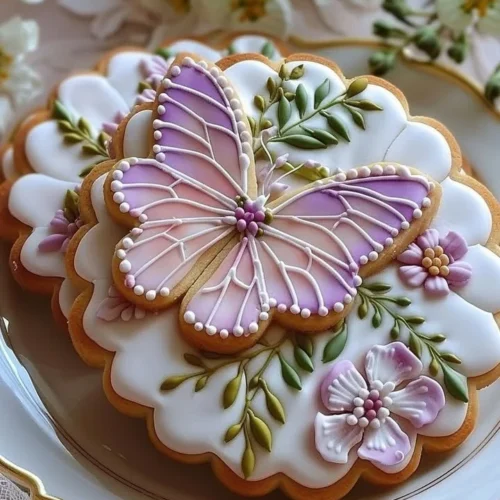 Beautiful Floral Butter Cookies decorated with Royal Icing