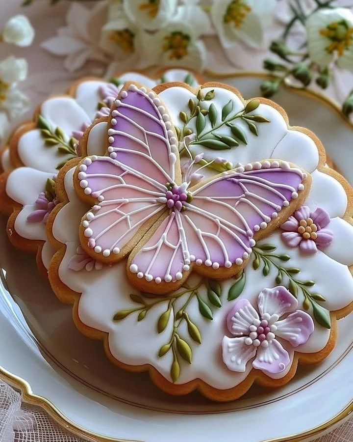 Beautiful Floral Butter Cookies decorated with Royal Icing