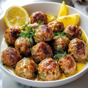 Delicious Greek meatballs served in a tangy lemon sauce