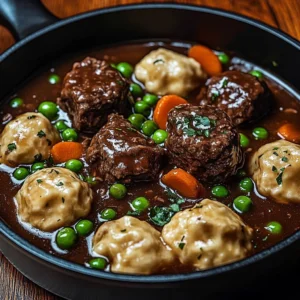 Delicious ground beef and dumplings served on a plate