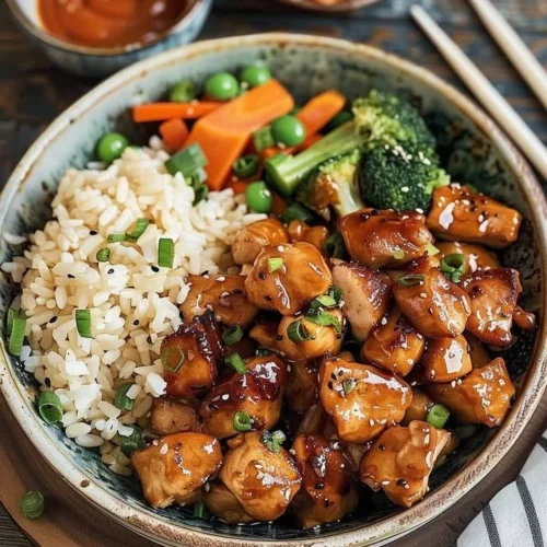 Delicious Hibachi Chicken served with vegetables and fried rice