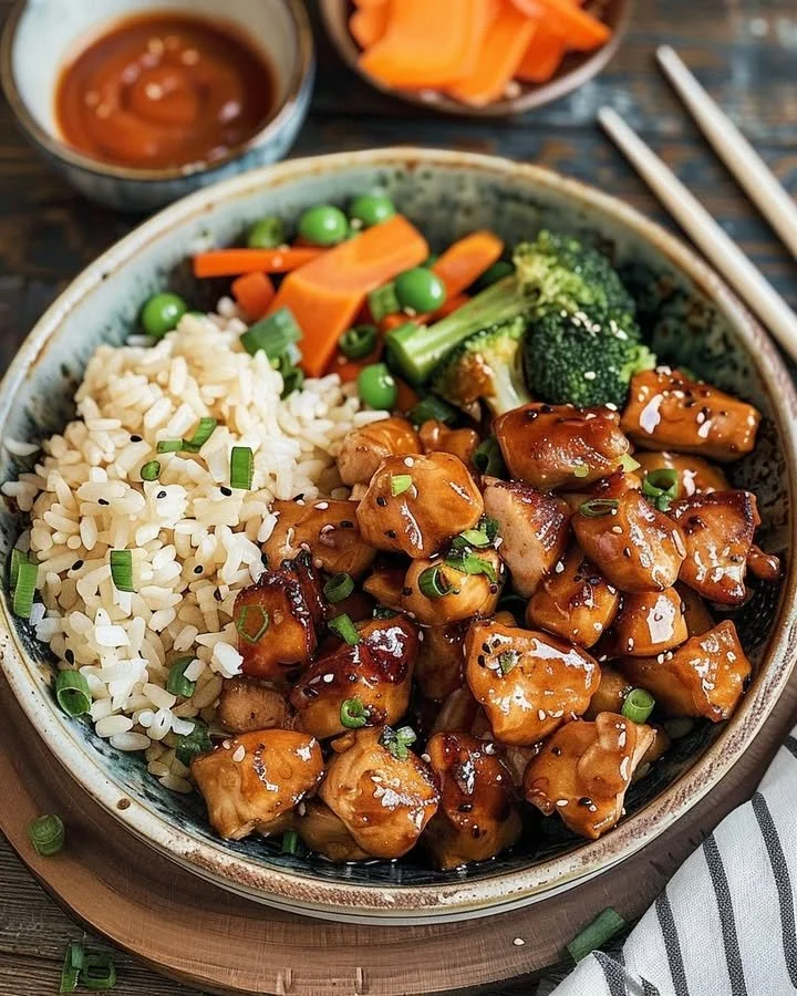 Delicious Hibachi Chicken served with vegetables and fried rice