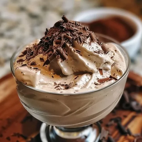 Homemade Baileys Ice Cream served in a bowl with a scoop and chocolate drizzle