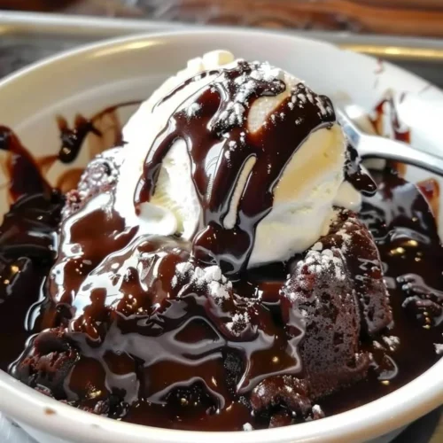 Hot Fudge Chocolate Pudding Cake with rich chocolate sauce