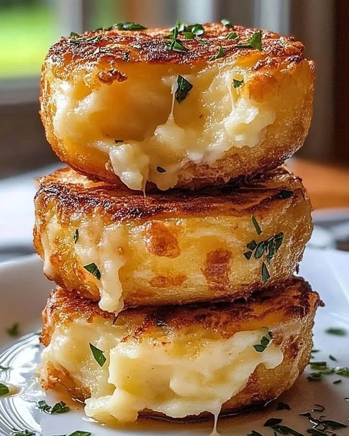 Delicious mashed potato cheese puffs served on a plate