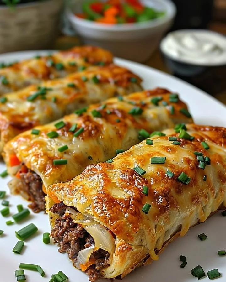 Keto Philly Cheesesteak Roll Ups made with cheese and beef, low-carb recipe