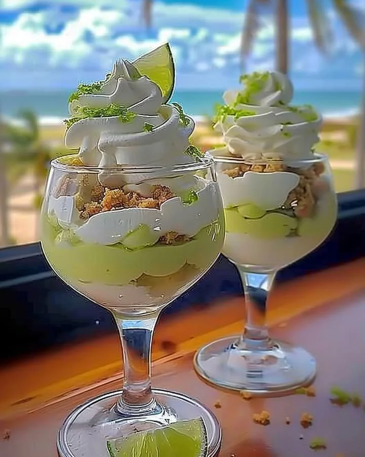 Delicious Key Lime Pie Cheesecake Piña Colada dessert with lime garnishes.