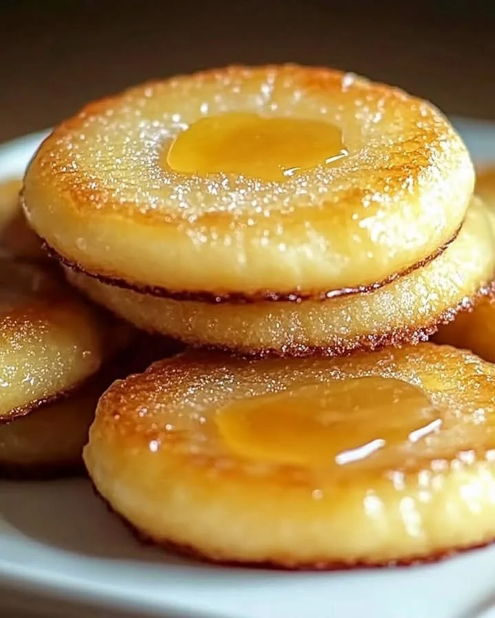 Lemon curd brûlée cookies with a golden caramelized sugar topping