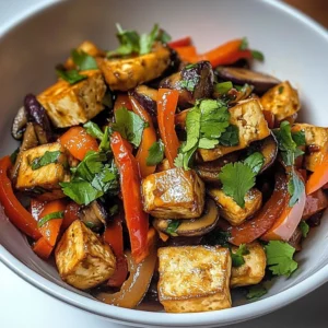 Nopalito Tofu Scramble served with fresh vegetables on a plate