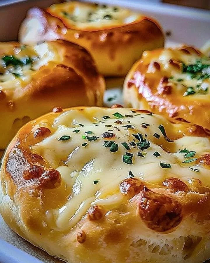 Pillsbury Biscuit Garlic Butter Cheese Bombs ready for serving