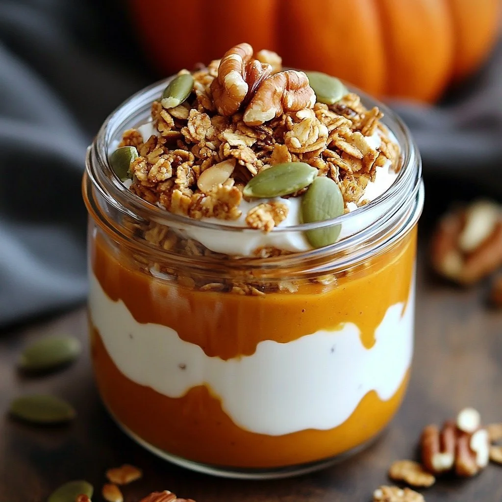 Bowl of pumpkin overnight oats topped with cinnamon and pumpkin seeds.