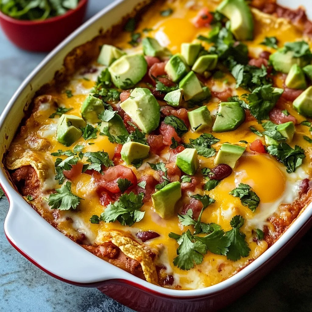 Delicious Ranch-Style Eggs Casserole served in a baking dish