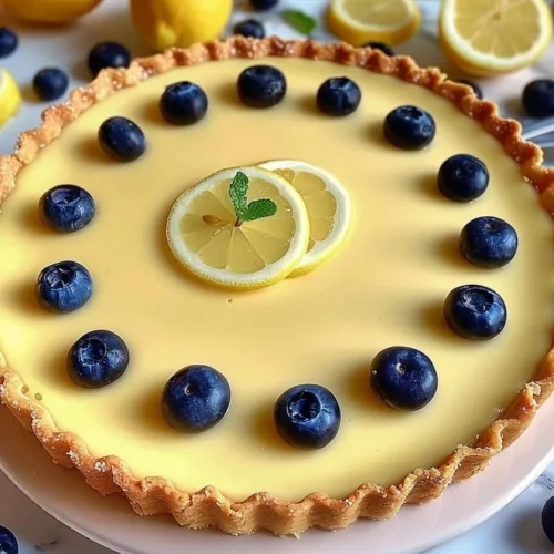 No-bake lemon tart with coconut and Biscoff crust served on a plate