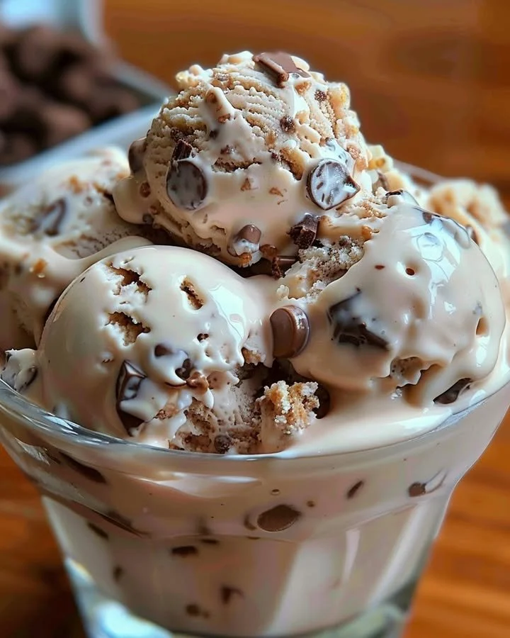Delicious bowl of Rocky Road Ice Cream topped with marshmallows and almonds.