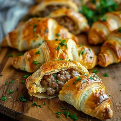 Delicious Sausage Cream Cheese Crescents appetizer on a platter